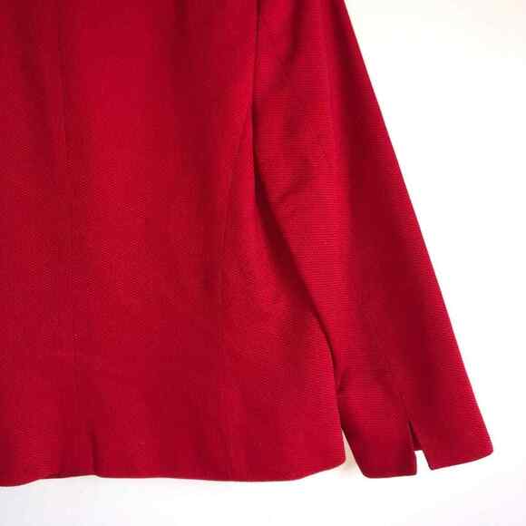 Pendleton Size 8 Blazer Jacket Red Textured Cotton Weave Career Work Preppy Fall - Picture 12 of 16